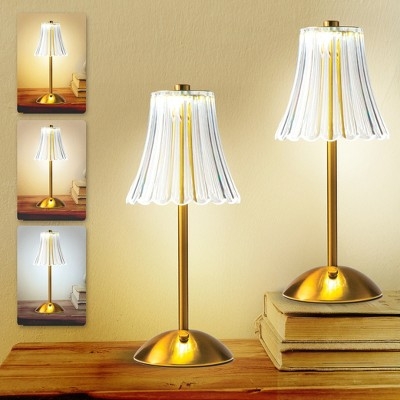 Bell + Howell Alma Table Lamp 2 Pack Small Cordless Touch LED Rechargeable,  Gold Base : Target
