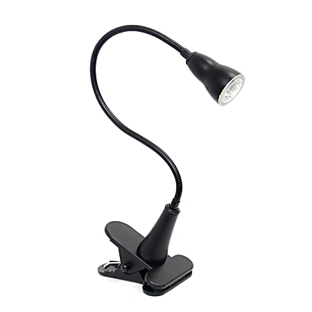 Black Clip On Lamp Matte Adjustable Height Gooseneck Arm