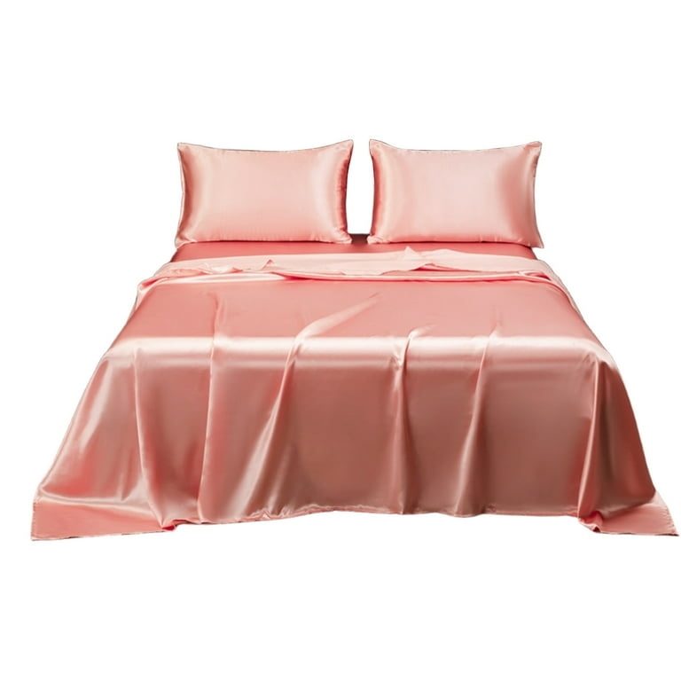 Blush Pink Bedding Set with Sateen Sheen and Four Piece Set Features