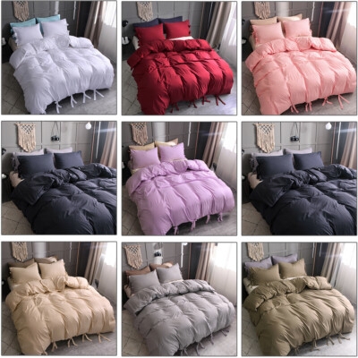 Blush Pink Duvet Cover Set With Tie Strap Closures, Linen Texture.