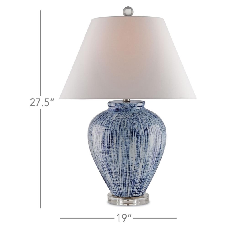 Boho Table Lamp: Hand-Glazed Textured Ceramic Urn Base