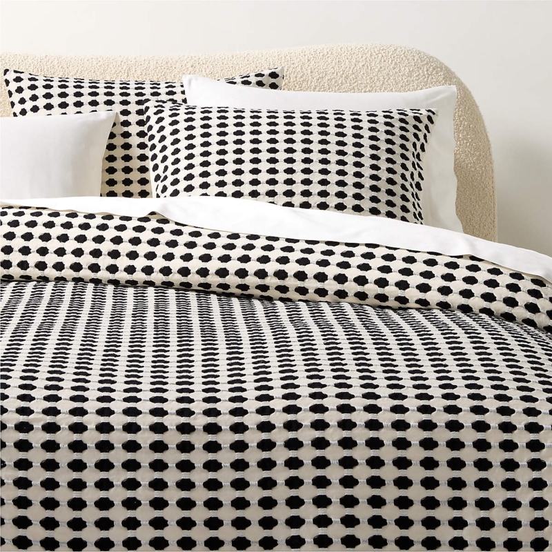 Bold Abstract Painterly Duvet Cover Set Monochrome Contemporary