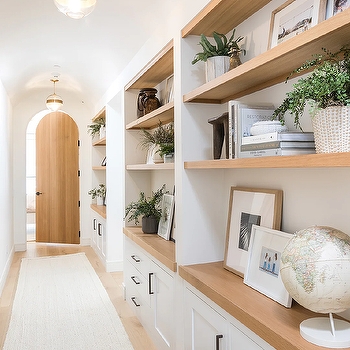 Built In Shelving, Floor to Ceiling White with Integrated Baskets