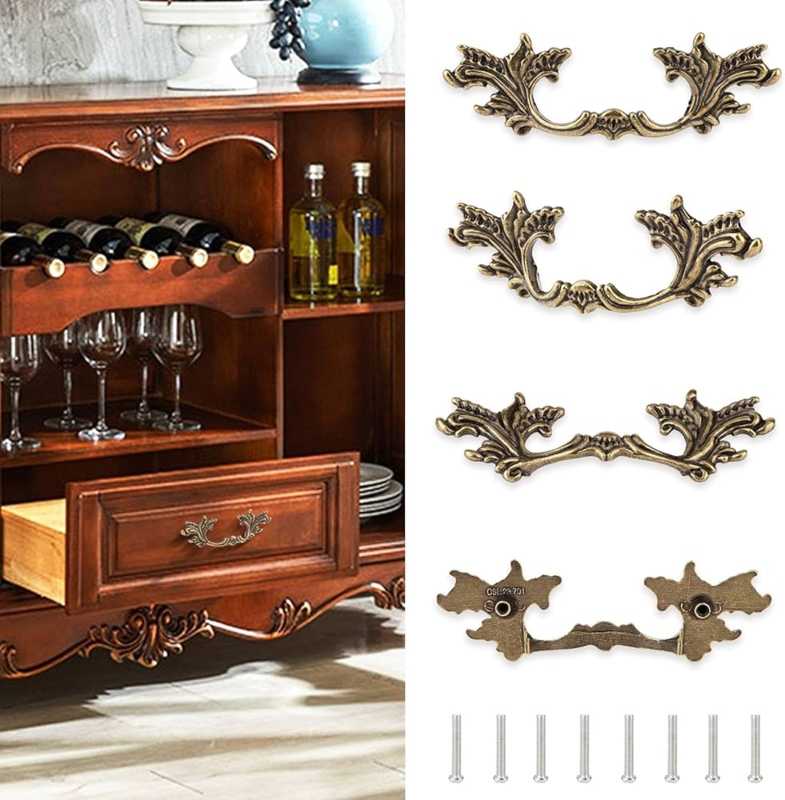 Cabinet Handle French Provincial Antique Bronze Ornate