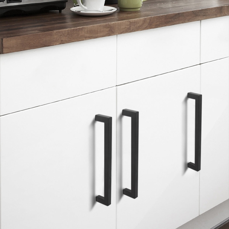 Cabinet Handle: Geometric Square Bar Pull with 90-Degree Corners, Matte