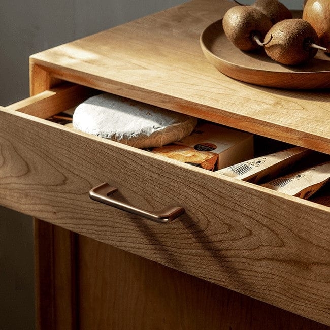 Cabinet Handle: Matte Brown Cabinet Handles with a Slim Bridge Profile.