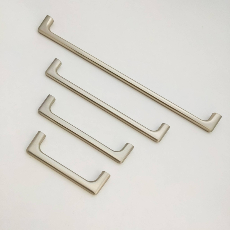 Cabinet Handle, Minimalist Bar Silhouette, Matte Silver Finish