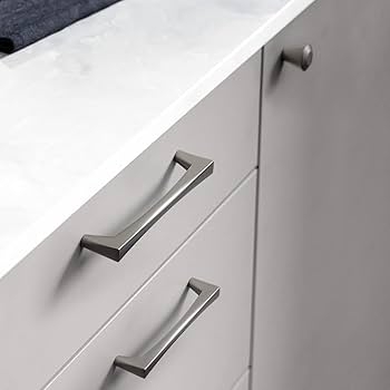 Cabinet Handle Minimalist Silhouette Brushed Dark Gray Rectangular Profile