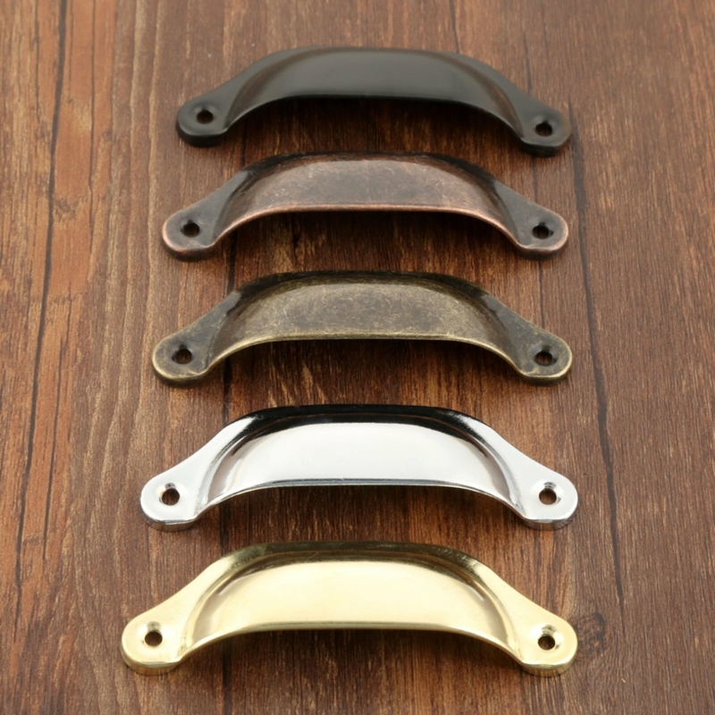 Cabinet Hardware Antique Bronze Cup Pull Dome Knob Set Farmhouse