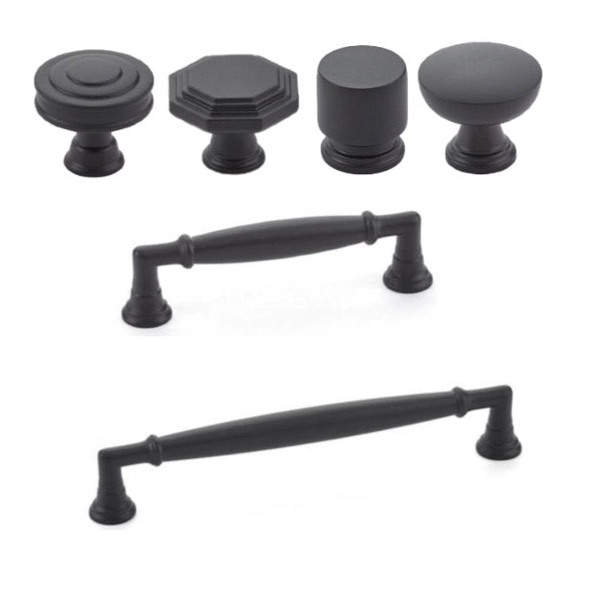 Cabinet Hardware: Mixed Set with Knob, T-Bar, and Pull Handles, Matte