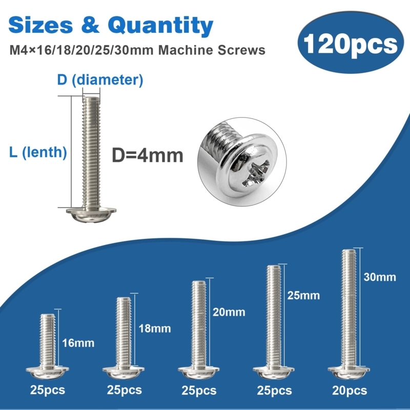 Cabinet Hardware Screws Phillips Pan Head in Compartment Box