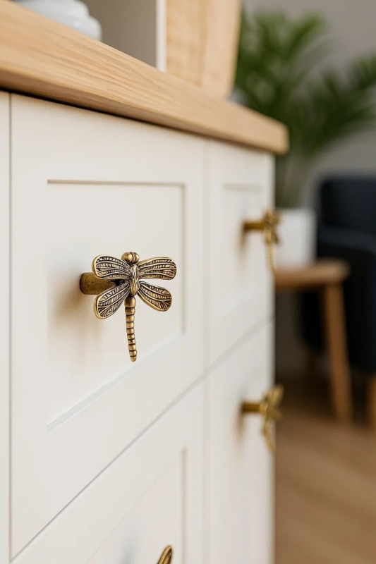 Cabinet Hardware Semi Circle Pull Woven Inlay Light Wood Drawer Pulls