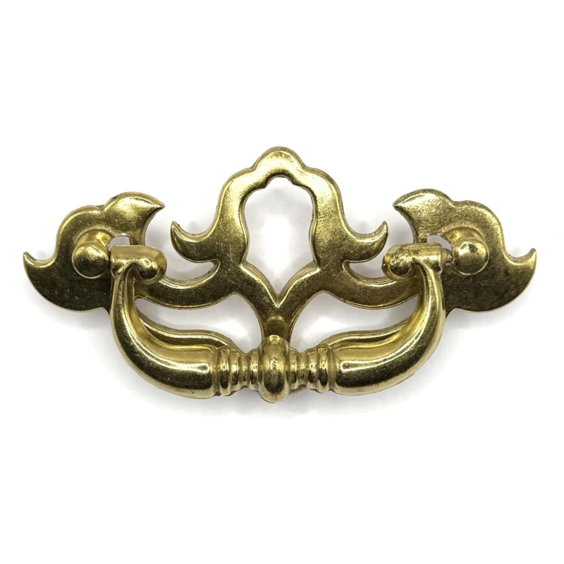 Cabinet Knob Floral Inlay Brushed Gold Decorative Drawer Knobs