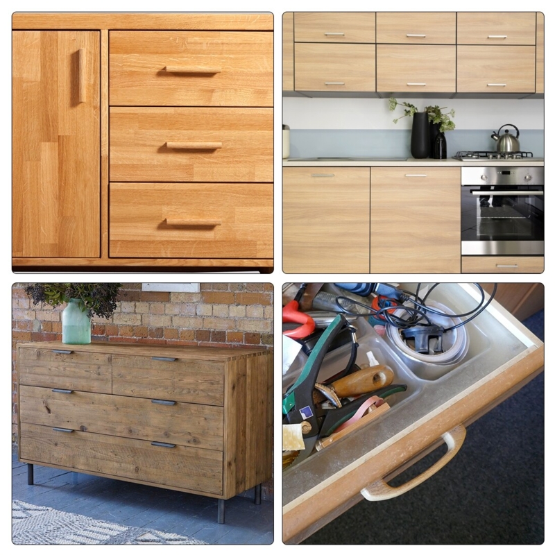 Cabinet Knob: Minimalist Mushroom Shape with Natural Wood Grain Finish