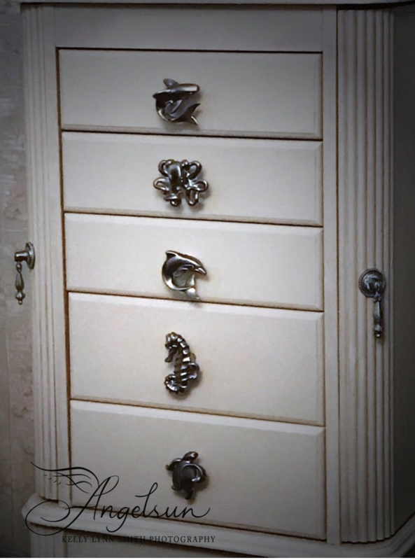 Cabinet Knob Pewter Dolphin Animal Shape Ocean Inspired Hardware