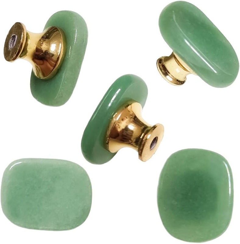 Cabinet Knob Raw Gemstone Gold Organic Boho Chic Hardware