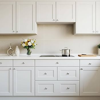Cabinet Knob Round Brushed Silver Minimalist Modern Farmhouse