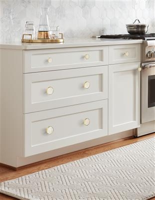 Cabinet Knob: Round Mother of Pearl with Dark Bronze Rim Contrast