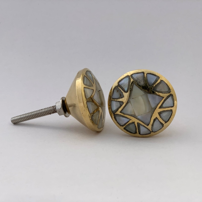 Cabinet Knobs Artisanal Blue Glass Stone Boho Chic Hardware