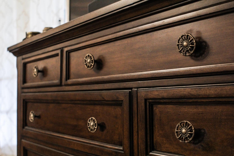 Cabinet Knobs Boho Sun Motif Antique Gold Cast Iron