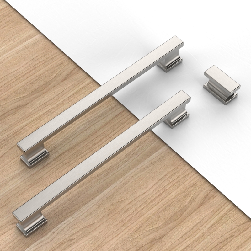 Cabinet Knobs, Brushed Satin Nickel with Concave Center Feature