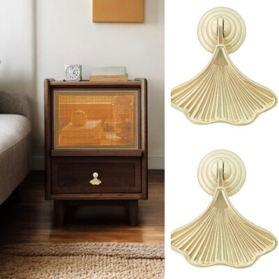 Cabinet Knobs: Leaf Shape, Veined Texture, Gold Leaf Finish, Boho Style