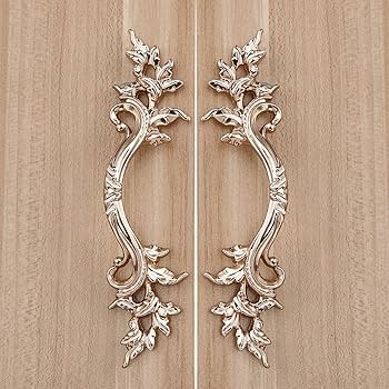 Cabinet Pull Antique Gold Filigree Design Ornate Baroque Style