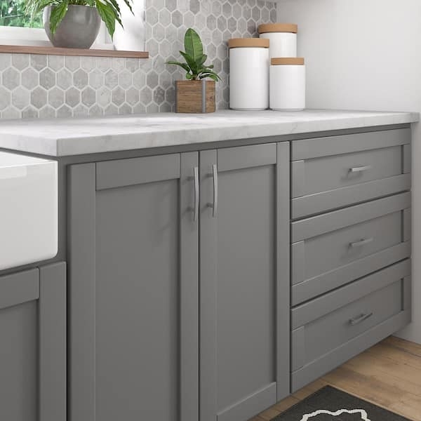 Cabinet Pull Arched Silhouette Flared Base Brushed Nickel Finish
