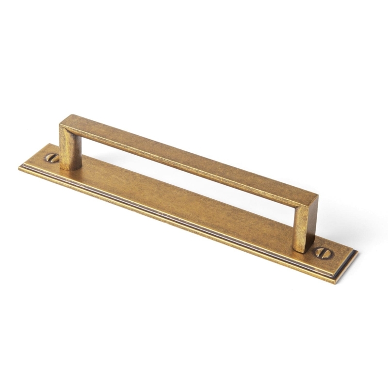 Cabinet Pull Bar Handle With Backplate Antique Brass Hardware