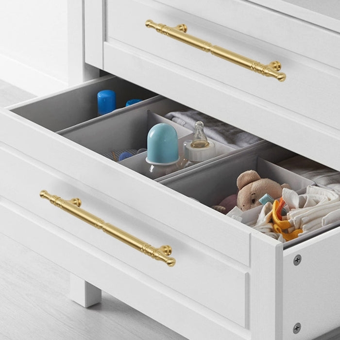 Cabinet Pull Brushed Gold Bar Shape Modern Transitional Kitchen