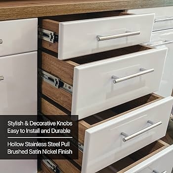 Cabinet Pull: Brushed Nickel T-Bar Minimalist Kitchen Handle
