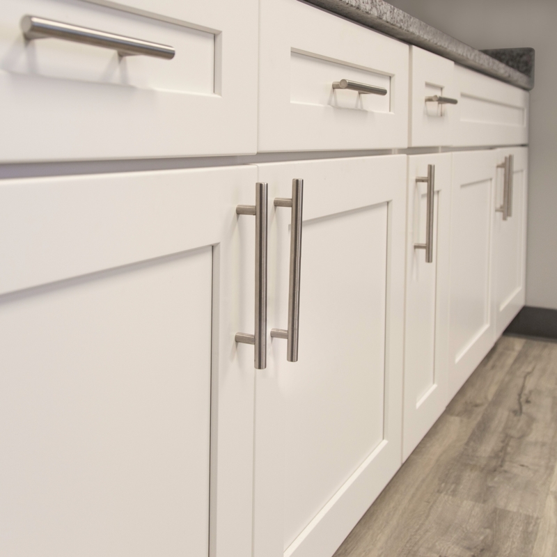Cabinet Pull: Brushed Stainless Steel Cylindrical Bar Hardware