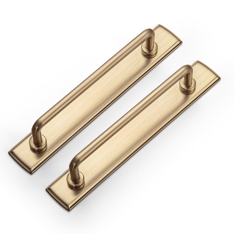 Cabinet Pull Champagne Bronze Bar Style Decorative Backplate