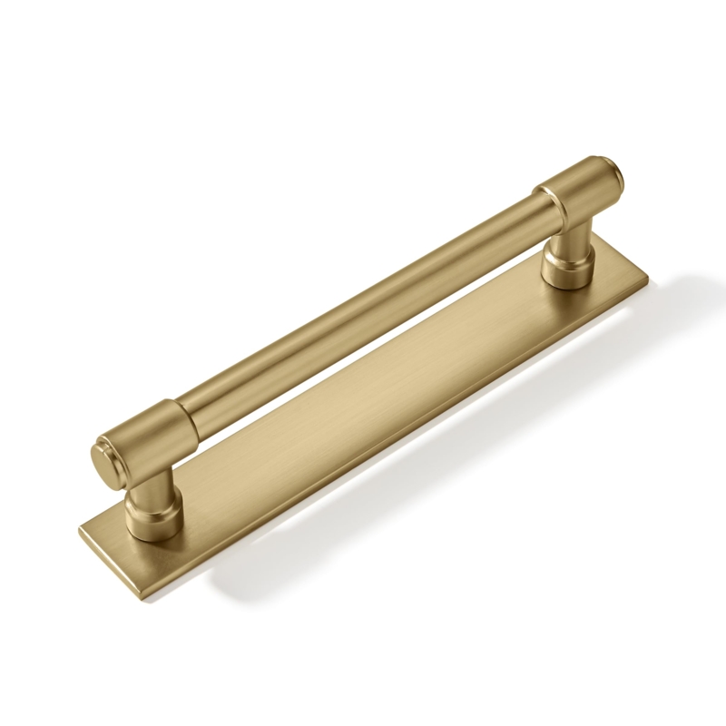 Cabinet Pull Champagne Bronze Slim Bar Handle Backplate Modern Kitchen