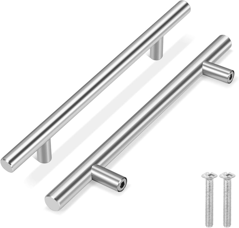 Cabinet Pull: Contemporary Brushed Nickel Handle for Shaker Cabinets
