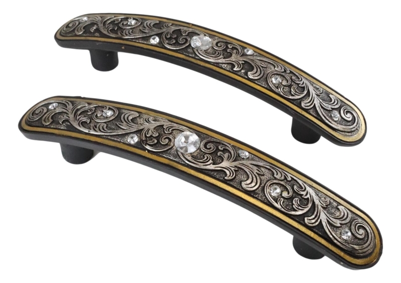 Cabinet Pull Filigree Scrollwork Silver Traditional Ornate Hardware