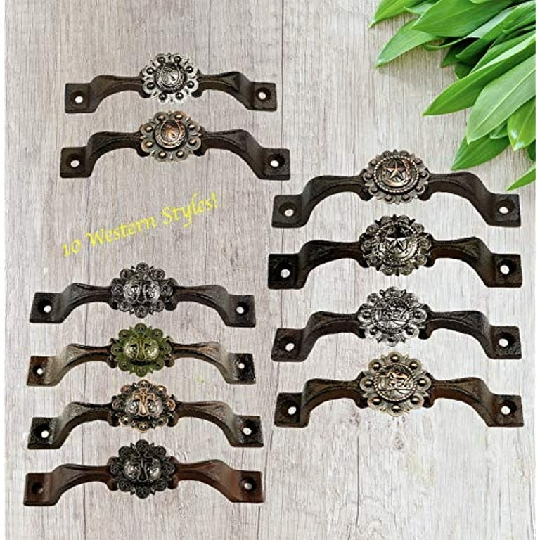Cabinet Pull Kneeling Cowboy Design Antique Copper Finish Western
