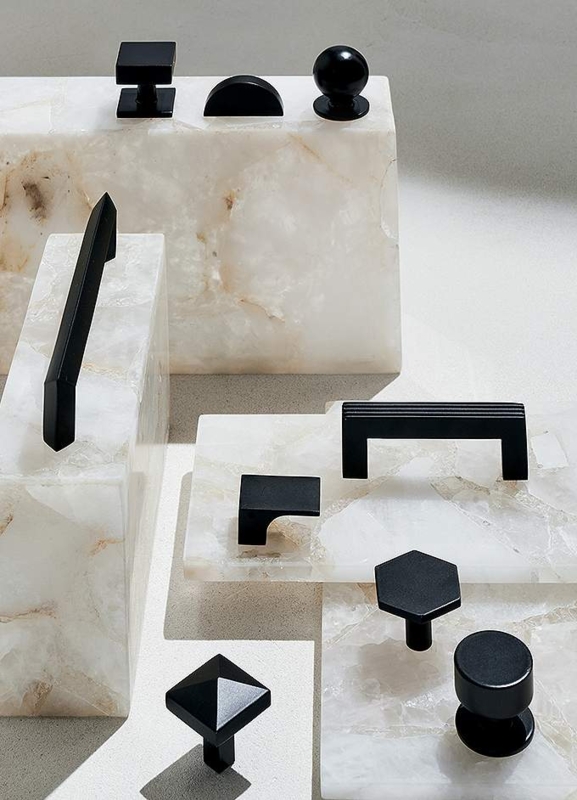 Cabinet Pull: Matte Black Architectural Hardware Collection, Varied Forms