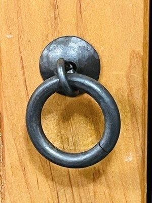 Cabinet Pull, Matte Black with Spade Ends and Wrought Iron Look