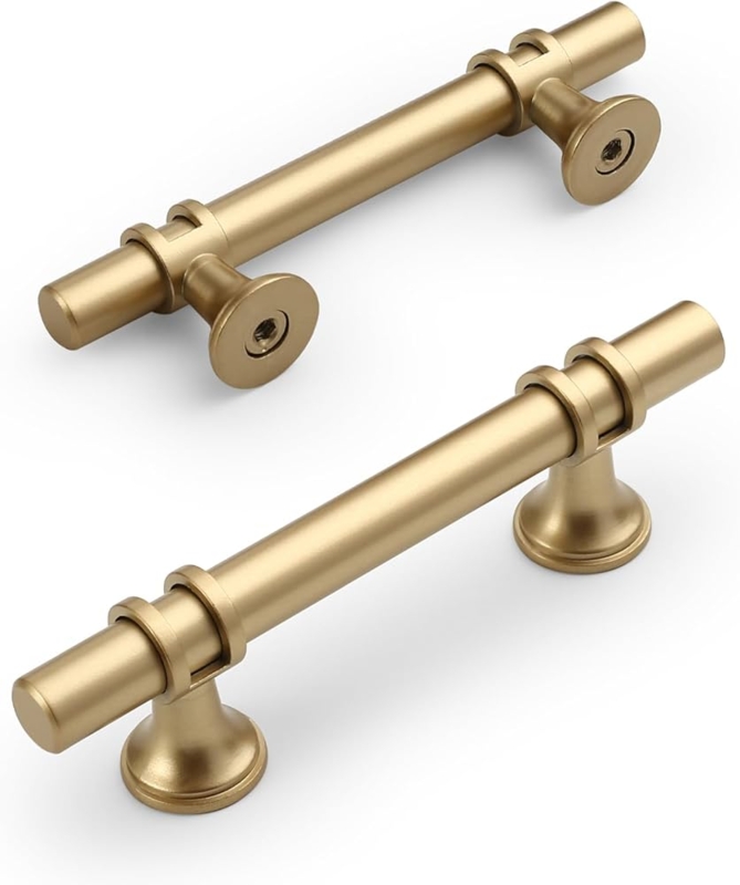 Cabinet Pull: Matte Finish Bridge Silhouette with Modern Rectangular Feet