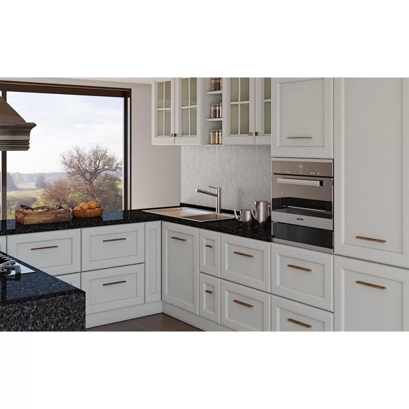 Cabinet Pull Mixed Material Wood Insert Brushed Nickel Rectangular