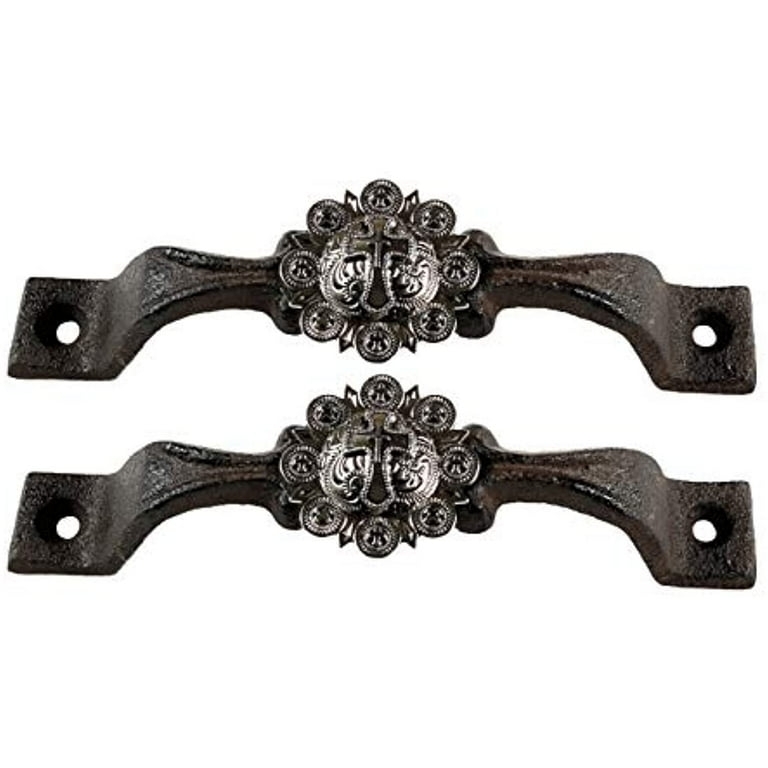 Cabinet Pull Ornamental Western Scrollwork Antique Pewter Tone