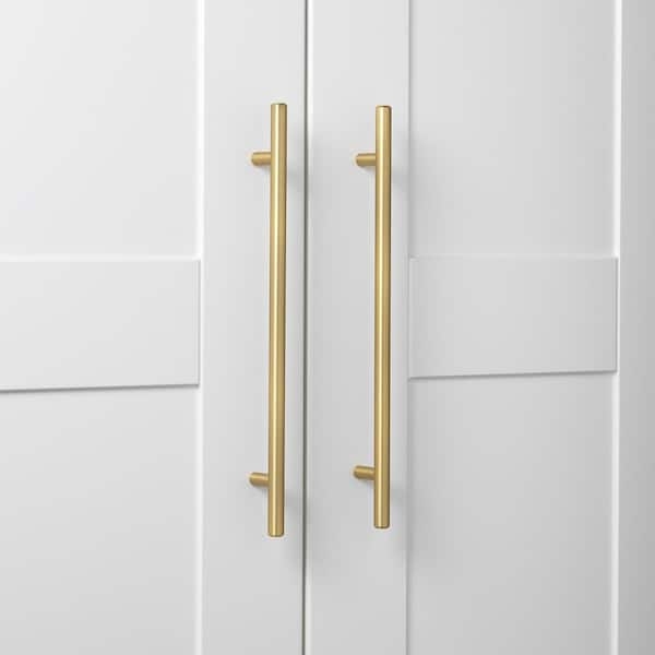 Cabinet Pull: Oversized Satin Finish Cylindrical T-Bar with Dual Mounts