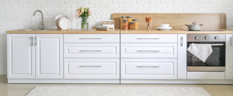 Cabinet Pull Placement Guide Graphic Black Bar Handles White Shaker
