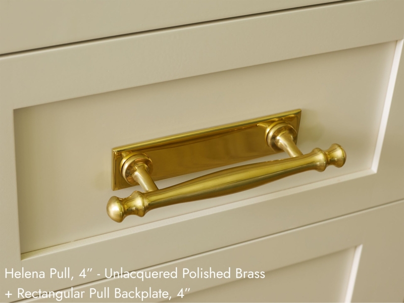 Cabinet Pull Polished Finish Curved Handle Rectangular Plate Transitional