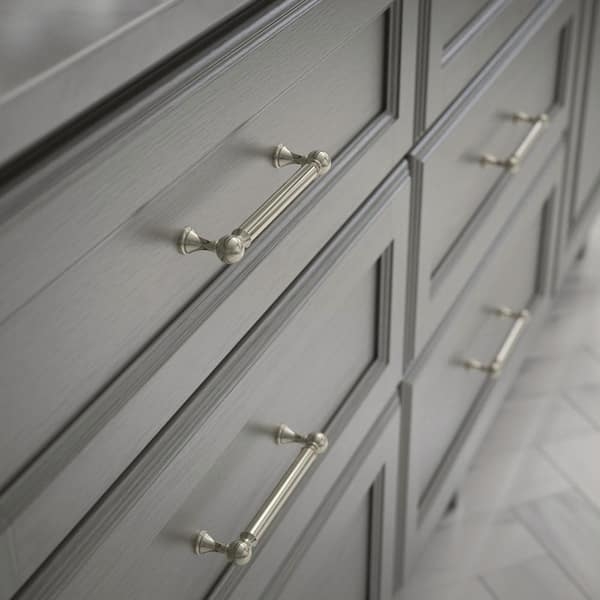Cabinet Pull Polished Nickel Stepped Base Farmhouse Profile Arched