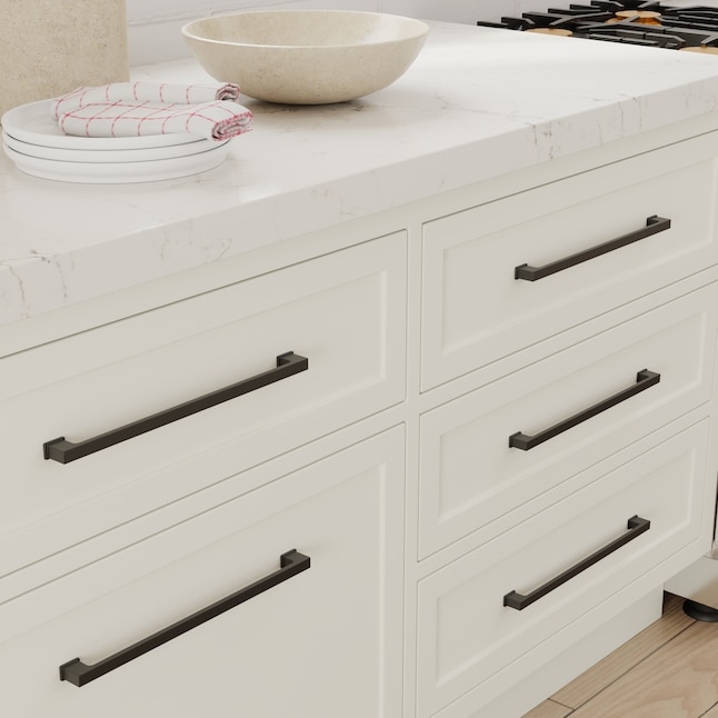 Cabinet Pull Rectangular Bar Matte Black Modern Kitchen Drawer Handles