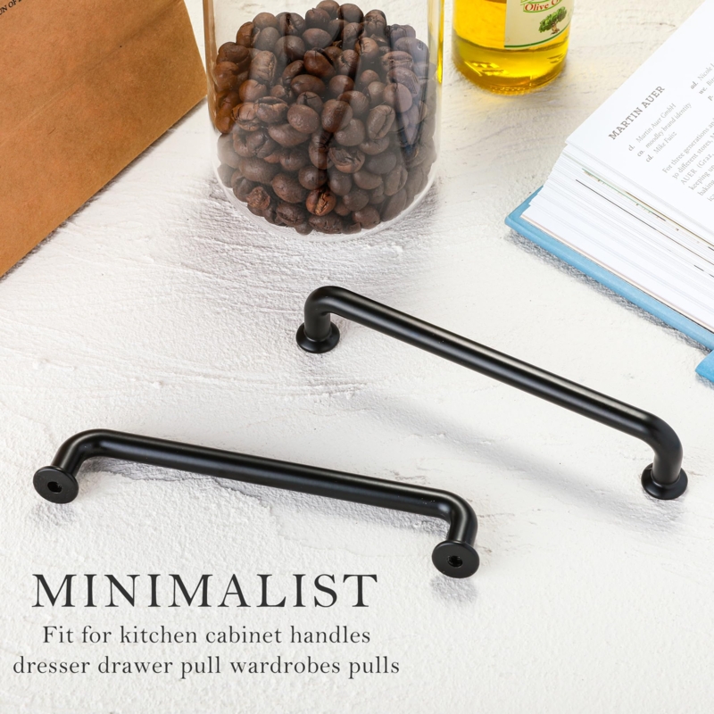 Cabinet Pull Rectangular Bar Matte Finish On Teal Cabinetry