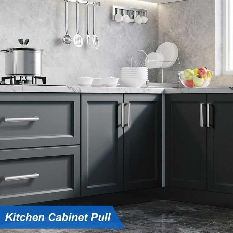 Cabinet Pull Satin Brushed Finish Recessed Mount Bar Silhouette