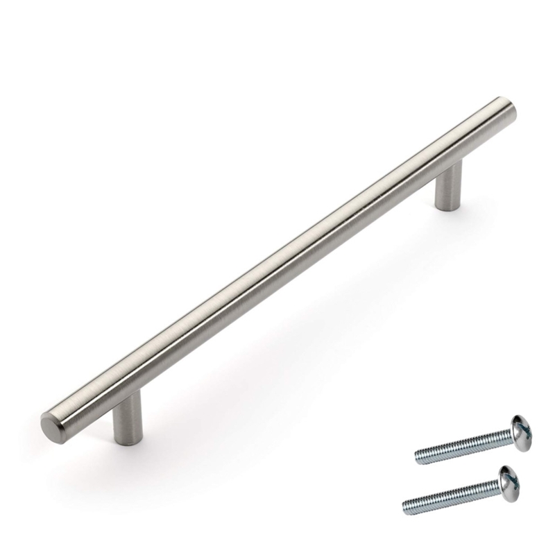 Cabinet Pull Satin Nickel Cylindrical Bar European Style Drawer Handles
